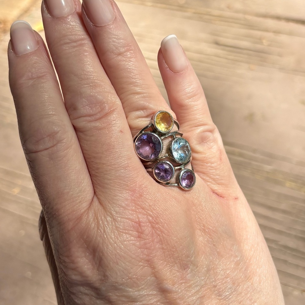 Multi-Gemstone Sterling Ring Nfs - image 2